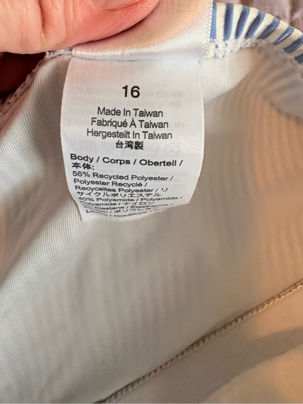 J. Crew White and Blue Striped One-Piece Swimsuit - Picture 6 of 9